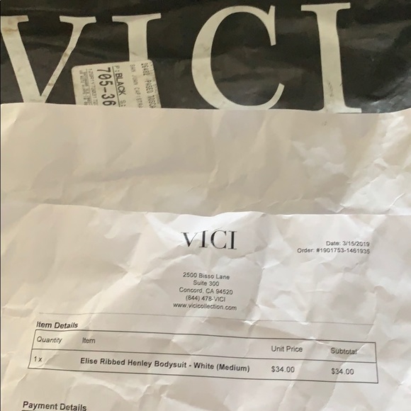 *NEW* VICI ELISE RIBBED HENLEY BODYSUIT - WHITE - Picture 7 of 7